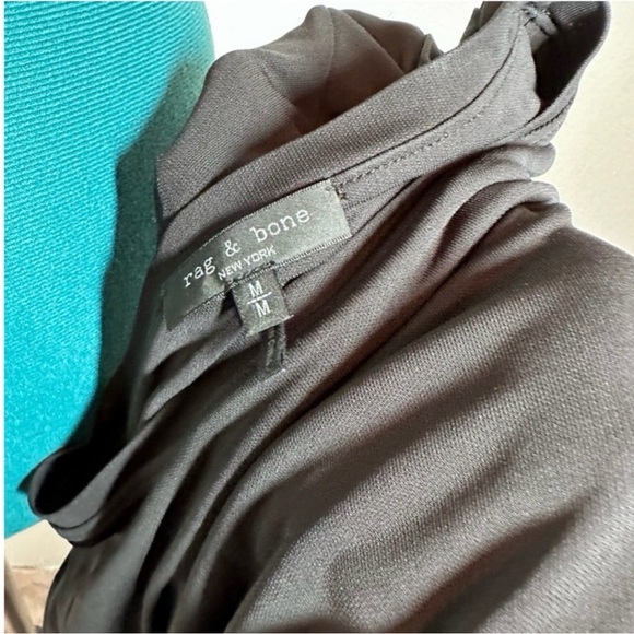 RAG & BONE Poppy Draped Mini Dress Slim Fit in Black NWOT - Picture 4 of 8